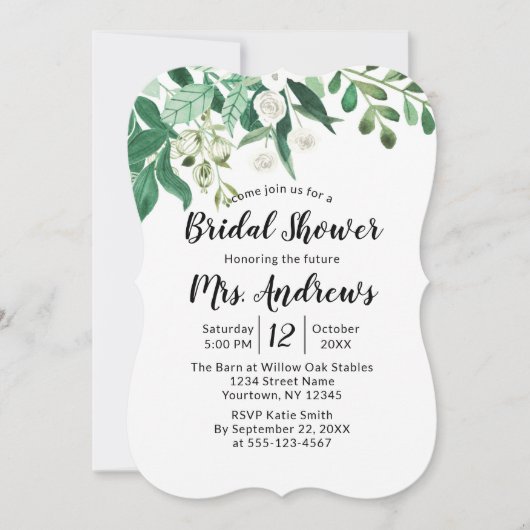 Verse loof botanische munt grens Vrijgezellenfeest Kaart (Voorkant)