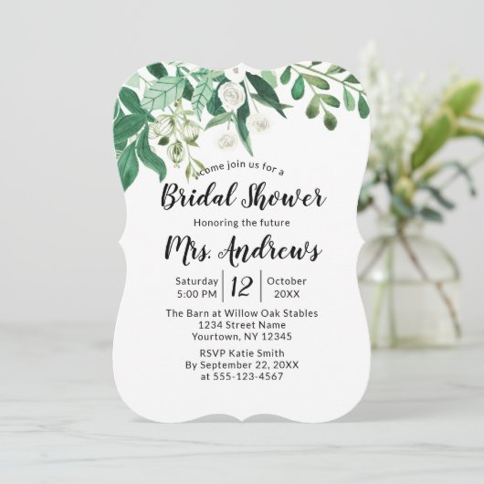 Verse loof botanische munt grens Vrijgezellenfeest Kaart (Staand voorkant)