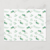 Verse loof Botanische Top Border Trendy Bruiloft Uitnodiging Briefkaart (Achterkant)