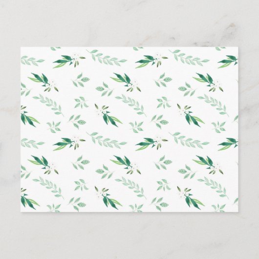 Verse loof Botanische Top Border Trendy Bruiloft Uitnodiging Briefkaart (Achterkant)
