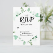 Verse loof botanische zeshoek ingelijst bruiloft RSVP kaartje (Staand voorkant)