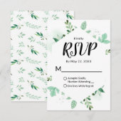 Verse loof botanische zeshoek ingelijst bruiloft RSVP kaartje (Voorkant / Achterkant)
