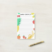 Verse maaltijdplanning op de kweeklijst van verse  post-it® notes (Op bureau)