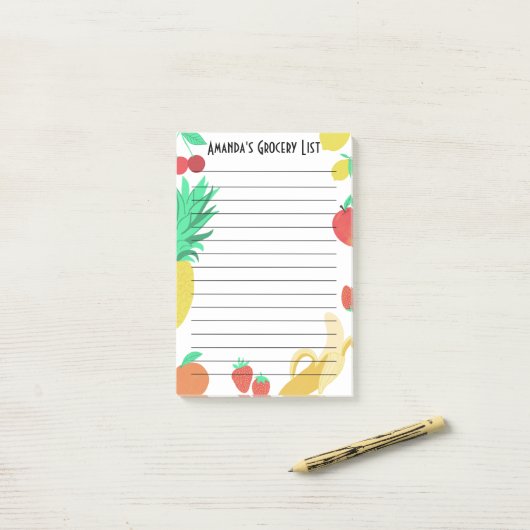 Verse maaltijdplanning op de kweeklijst van verse  post-it® notes (Op bureau)