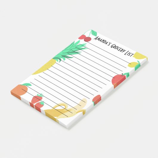 Verse maaltijdplanning op de kweeklijst van verse  post-it® notes (Schuin)