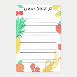 Verse maaltijdplanning op de kweeklijst van verse  post-it® notes