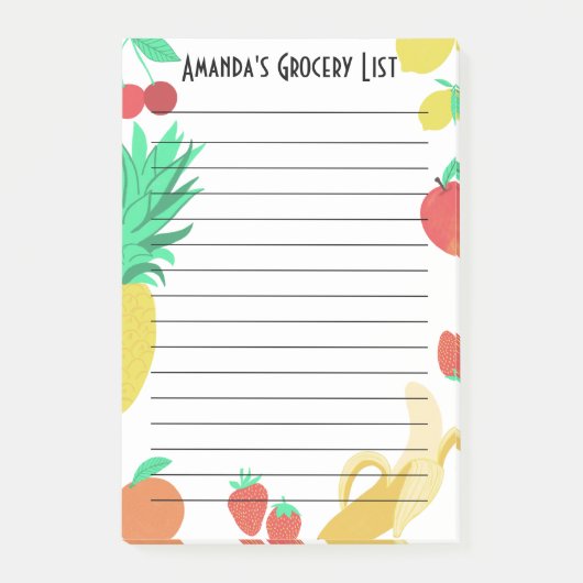 Verse maaltijdplanning op de kweeklijst van verse  post-it® notes (Voorkant)