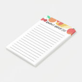 Verse maaltijdplanning op de kweeklijst van verse  post-it® notes (Schuin)