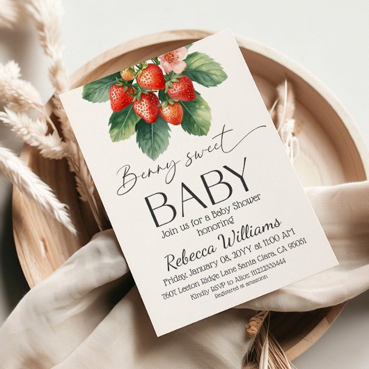 Verse Markt Aardbei Baby Shower Kaart