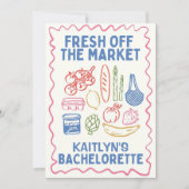Verse Markt Bachelorette Reisplan Sjabloon Kaart (Voorkant)