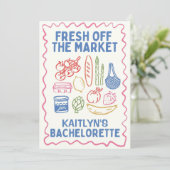 Verse Markt Bachelorette Reisplan Sjabloon Kaart (Staand voorkant)