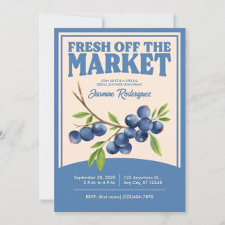 Verse Markt Blauwe Bosbes Uitnodiging