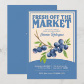 Verse Markt Blauwe Bosbes Uitnodiging (Voorkant / Achterkant)