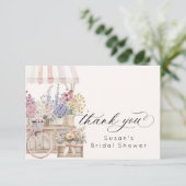 Verse Markt Bloemen Kar Bruiloftsborrel Bedankkaart (Staand voorkant)