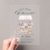 Verse Markt Bloemenkar Bruids douche Acryl Uitnodigingen (Insitu (Draagbaar))