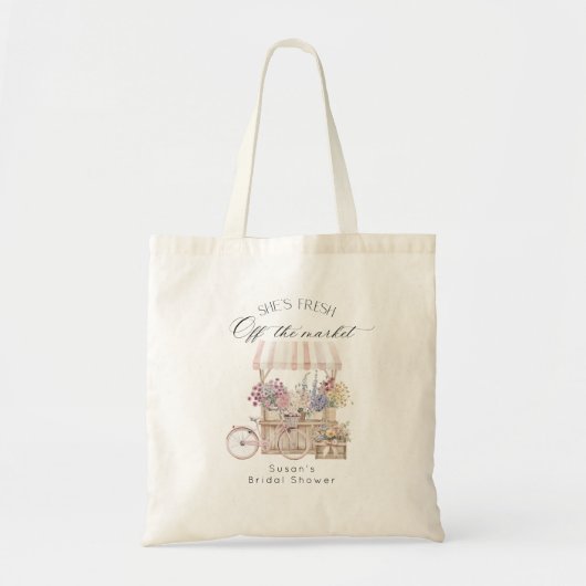 Verse Markt Bloemenkar Bruiloft Tote Bag (Voorkant)