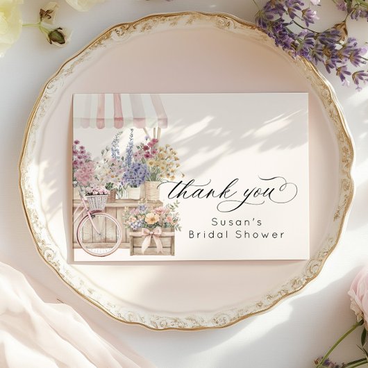 Verse Markt Bloemenkar Bruiloftsborrel Bedankkaart