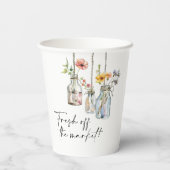 Verse Markt Bloemrijke Bruidsboeket Shower Papieren Bekers (Achterkant)