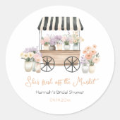 Verse Markt Bloemrijke Bruidsdouche Ronde Sticker (Voorkant)