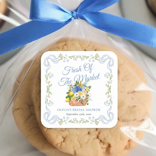 Verse Markt Boeren Bruidsfeest Bloemen Vierkante Sticker