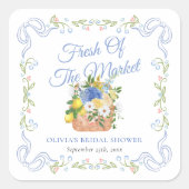 Verse Markt Boeren Bruidsfeest Bloemen Vierkante Sticker (Voorkant)