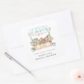 Verse Markt Boerenmarkt Bruidsborrel Vierkante Sticker (Envelop)