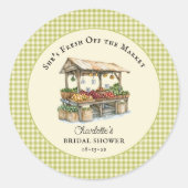 Verse Markt Boerenmarkt Bruidsdouche  Ronde Sticker (Voorkant)