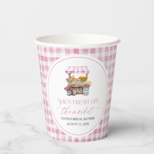 Verse Markt Boerenmarkt Bruidsfeest Papieren Bekers (Achterkant)