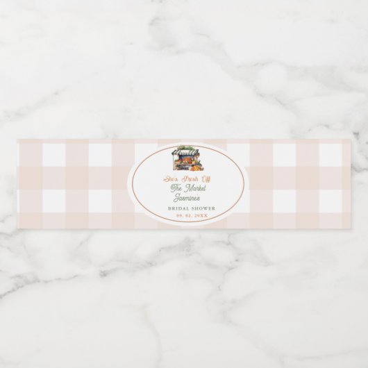 Verse Markt Boerenmarkt Bruiloft Feest Waterfles Etiket (Enkel label)