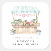 Verse Markt Boerenmarkt Bruiloftsfeest Vierkante Sticker (Voorkant)