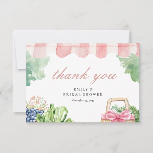 Verse Markt Bruidsjurk Borrel Bedankkaart (Voorkant)