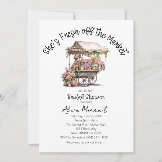 Verse Markt Bruiloft Bridal Shower Kaart (Voorkant)