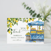 Verse Markt Citrus Citroen Bruiloftsborrel Bedankkaart (Staand voorkant)