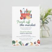 Verse Markt Fruit Groente Bruidsfeest Kaart (Staand voorkant)
