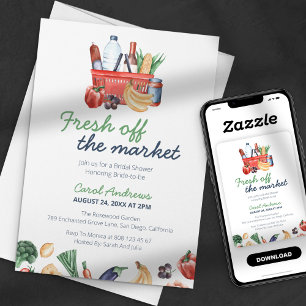 Verse Markt Fruit Groente Bruidsfeest Kaart