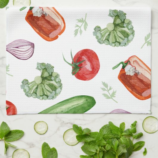Verse markt groenten theedoek (Gevouwen)