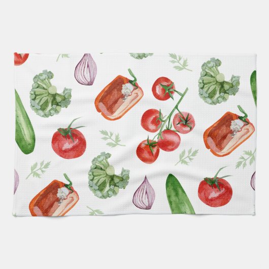 Verse markt groenten theedoek (Horizontaal)