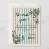 Verse Markt Handgetekende Bruidsdouche Bedankkaart (Voorkant)