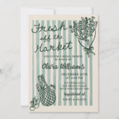 Verse Markt Handgetekende Bruiloftsborrel Kaart (Voorkant)