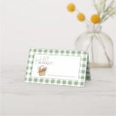 Verse Markt Kraaiing Gingham Bruiloft Borrel Plaatskaartje (Voorkant)