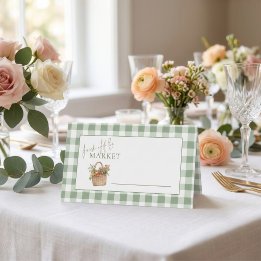 Verse Markt Kraaiing Gingham Bruiloft Borrel Plaatskaartje