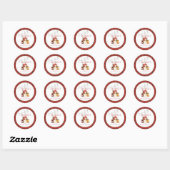 Verse Markt Rode Groene Gingham Bruiloftsborrel Ronde Sticker (Vel)