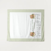 Verse Markt SAGE Gingham Foto Achtergrond Wandkleed (Voorkant (horizontaal))