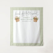 Verse Markt SAGE Gingham Foto Achtergrond Wandkleed (Voorkant)