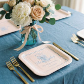 Verse markt schets bloemrijke bruidsdouche papieren bordje