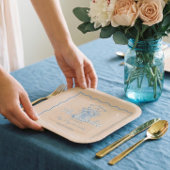 Verse markt schets bloemrijke bruidsdouche papieren bordje