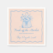 Verse markt schets bloemrijke bruidsdouche servet (Voorkant)