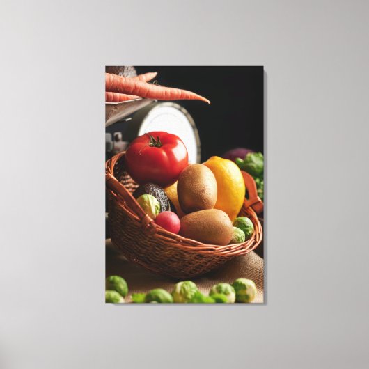 Verse markt voedselbeeld op canvas afdruk (Voorkant)