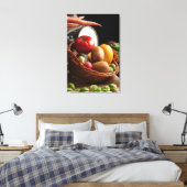 Verse markt voedselbeeld op canvas afdruk (Insitu (Slaapkamer))
