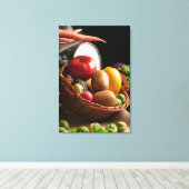 Verse markt voedselbeeld op canvas afdruk (Insitu (Houten vloer))